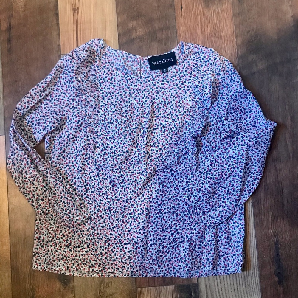MINKPINK White and Blue Boxy Blouse
